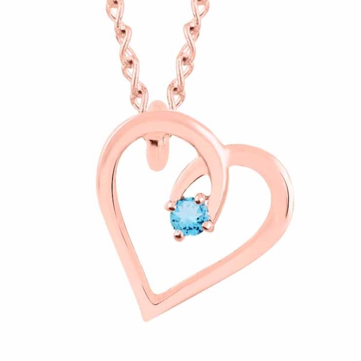 Natural Blue Topaz 14 KT Rose Gold Heart Pendant: Natural Blue Topaz 14 KT Rose Gold Heart Pendant Jewelry Type : Pendant Main Stone : Blue Topaz Main Stone Shape & Size : Round 2 MM Main Stone Color : Blue