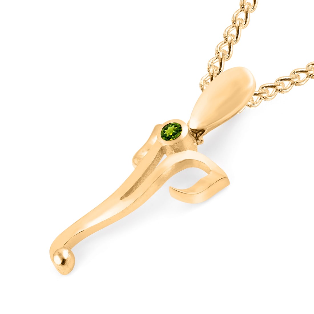 Natural Peridot 14 KT Yellow Gold Pendant: Natural Peridot 14 KT Yellow Gold Pendant Jewelry Type : Pendant Main Stone : Peridot Main Stone Shape & Size : Round 2 MM Main Stone Color : Green