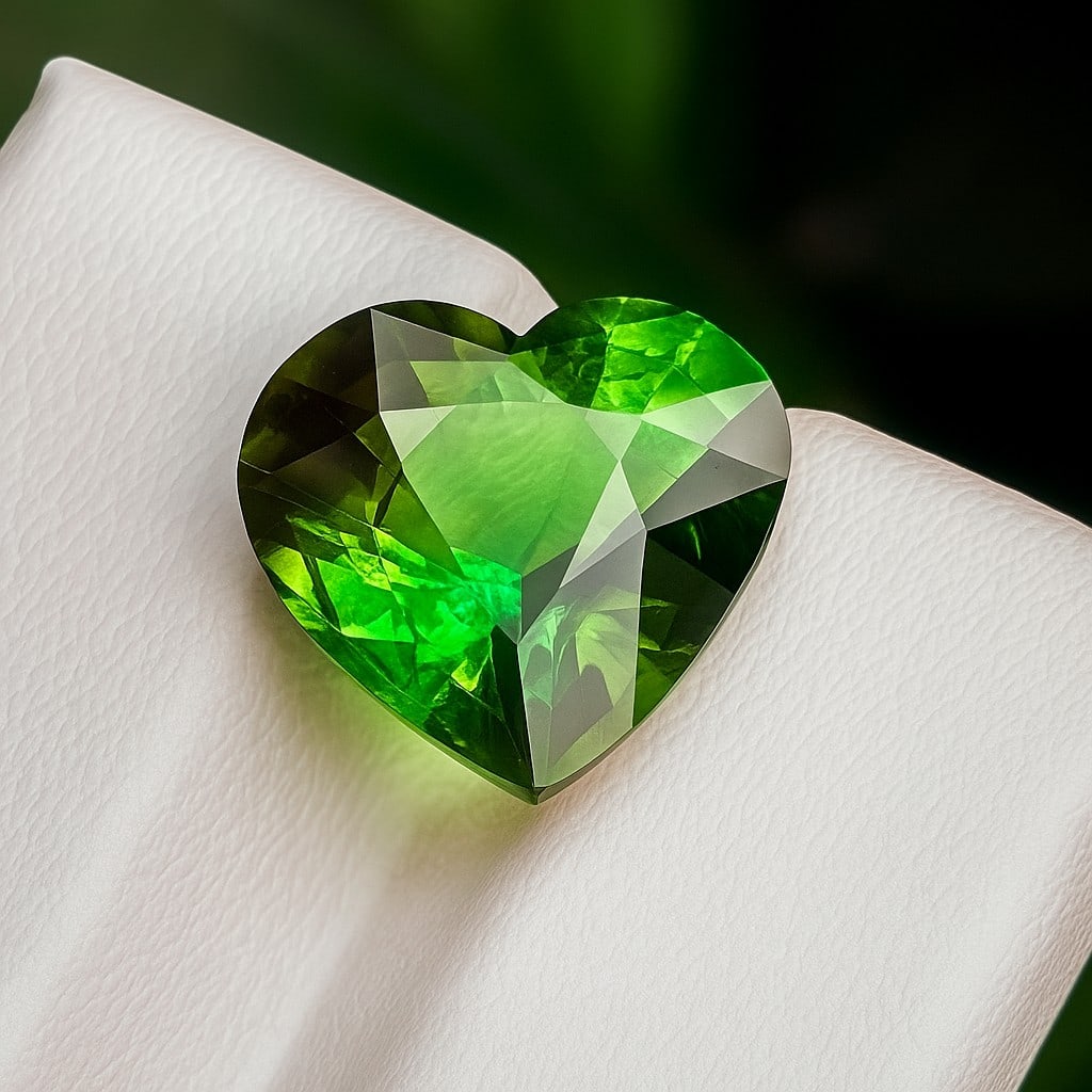 Natural Green Tourmaline Heart Faceted Cut 5.55 Cts. Gemstone (1 of 4)
