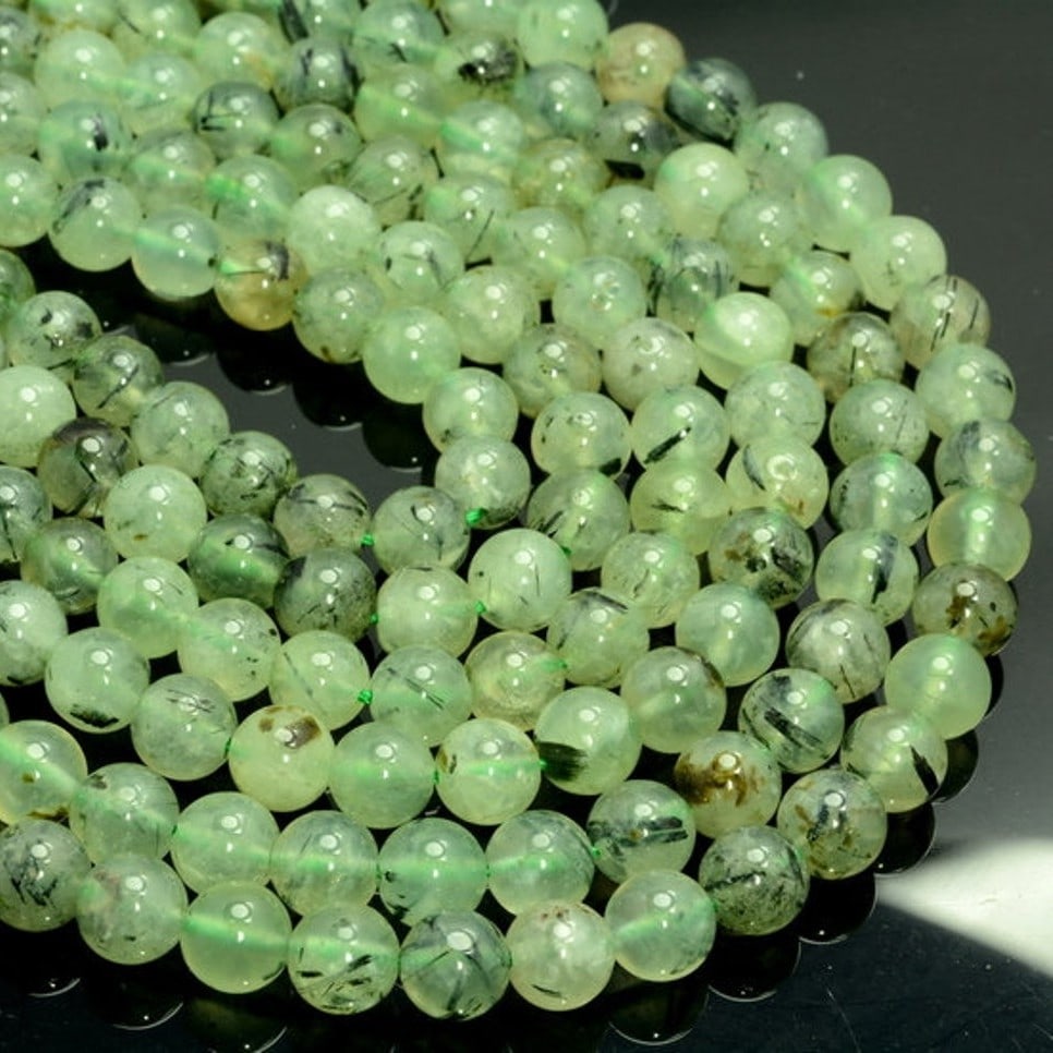 Natural Prehnite Gemstone 6 mm Round Smooth Plain Beads 10 Strand: Natural Prehnite Gemstone 6 mm Round Smooth Plain Beads 10 Strand Product Type : Loose Beads Strand Gemstone : Prehnite Beads Shape : Round Smooth Plain Beads Size : 6 mm Quantity : 10 Lin