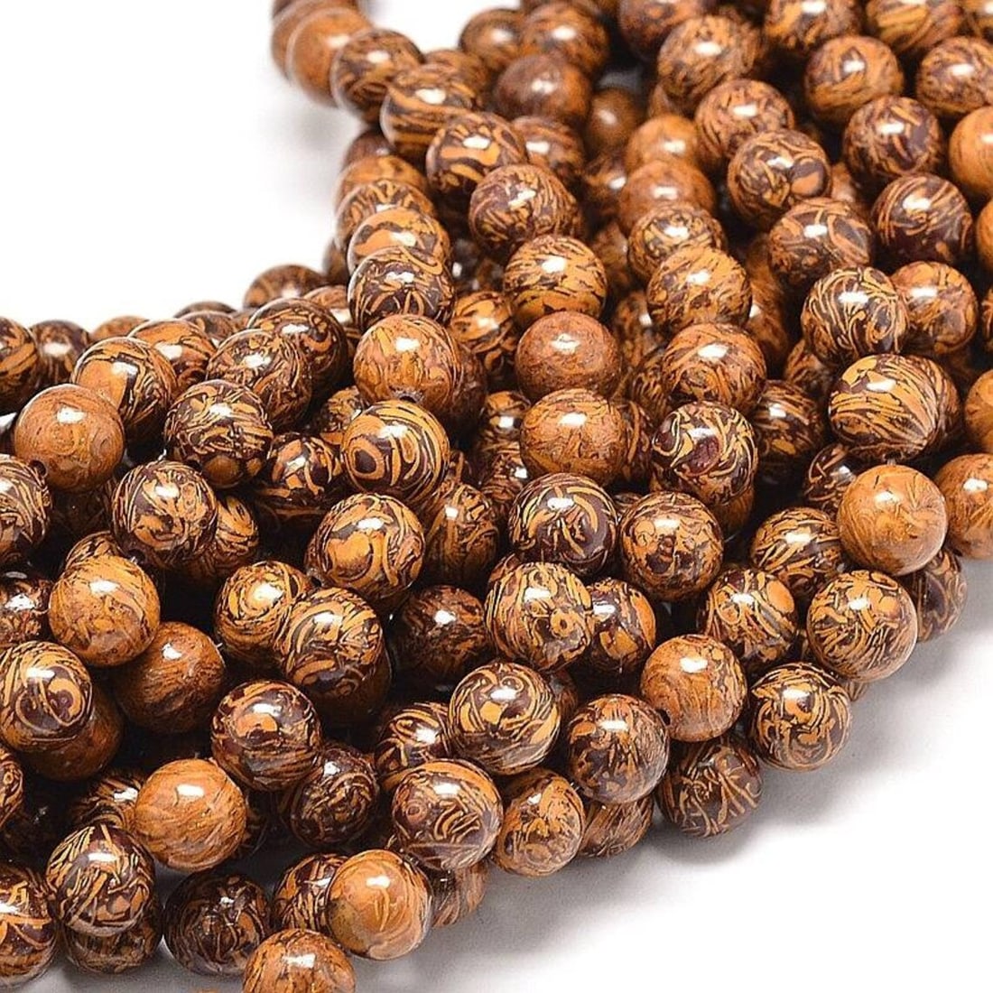 Natural Mariam / Elephant Skin Jasper Gemstone 6 mm Round Smooth Plain Beads 10 Strand (1 of 4)