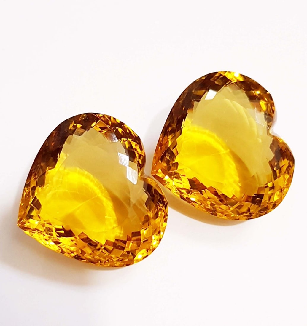 Citrine 10x10 MM Heart Faceted Cut 10 Pieces (1 of 5)