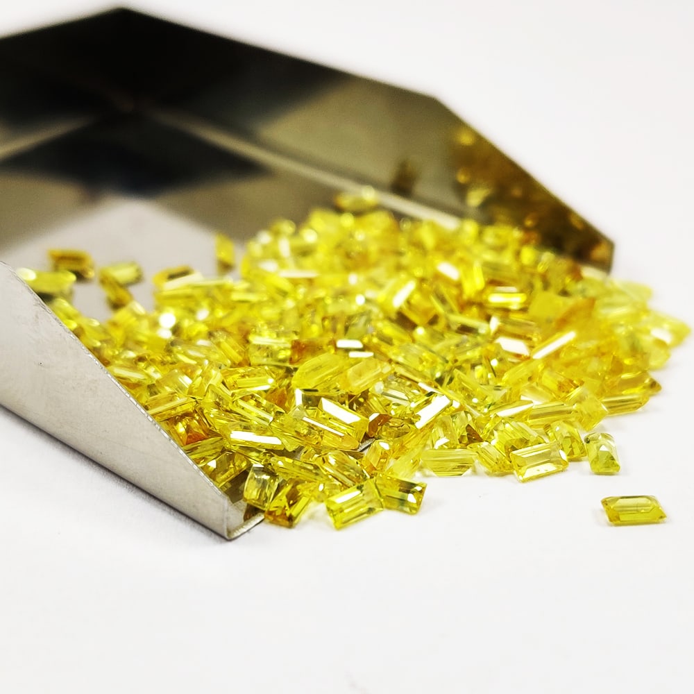Yellow Sapphire 2x4 MM Baguette Faceted Cut 200 Pieces (1 of 4)