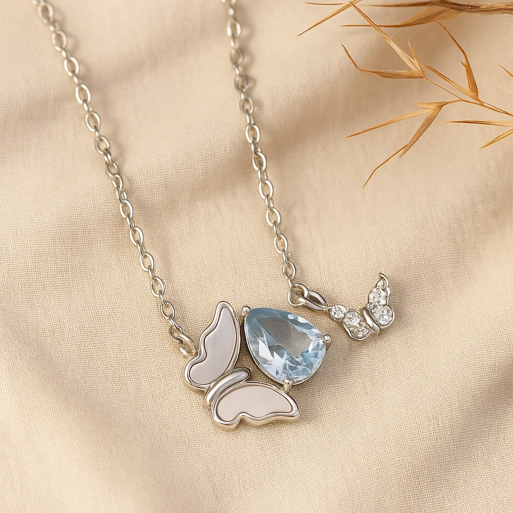 Natural Blue Topaz Gemstone 92.5 Sterling Silver Adjustable Necklace: Natural Blue Topaz Gemstone 92.5 Sterling Silver Adjustable Necklace Jewelry Type : Necklace Gemstone : Blue Topaz Gemstone Shape : Pear Gemstone Size : 8x6 MM Metal : Sterling Silver Metal