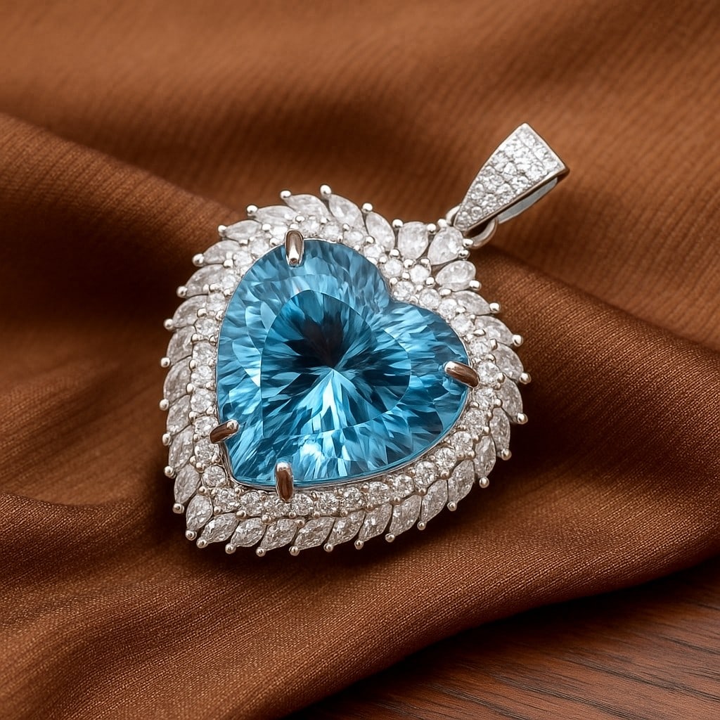 Natural Blue Topaz Gemstone 92.5 Sterling Silver Pendant: Natural Blue Topaz Gemstone 92.5 Sterling Silver Pendant Jewelry Type : Pendant Gemstone : Blue Topaz Gemstone Shape : Heart Gemstone Size : 16 MM Metal : Sterling Silver Metal Purity :