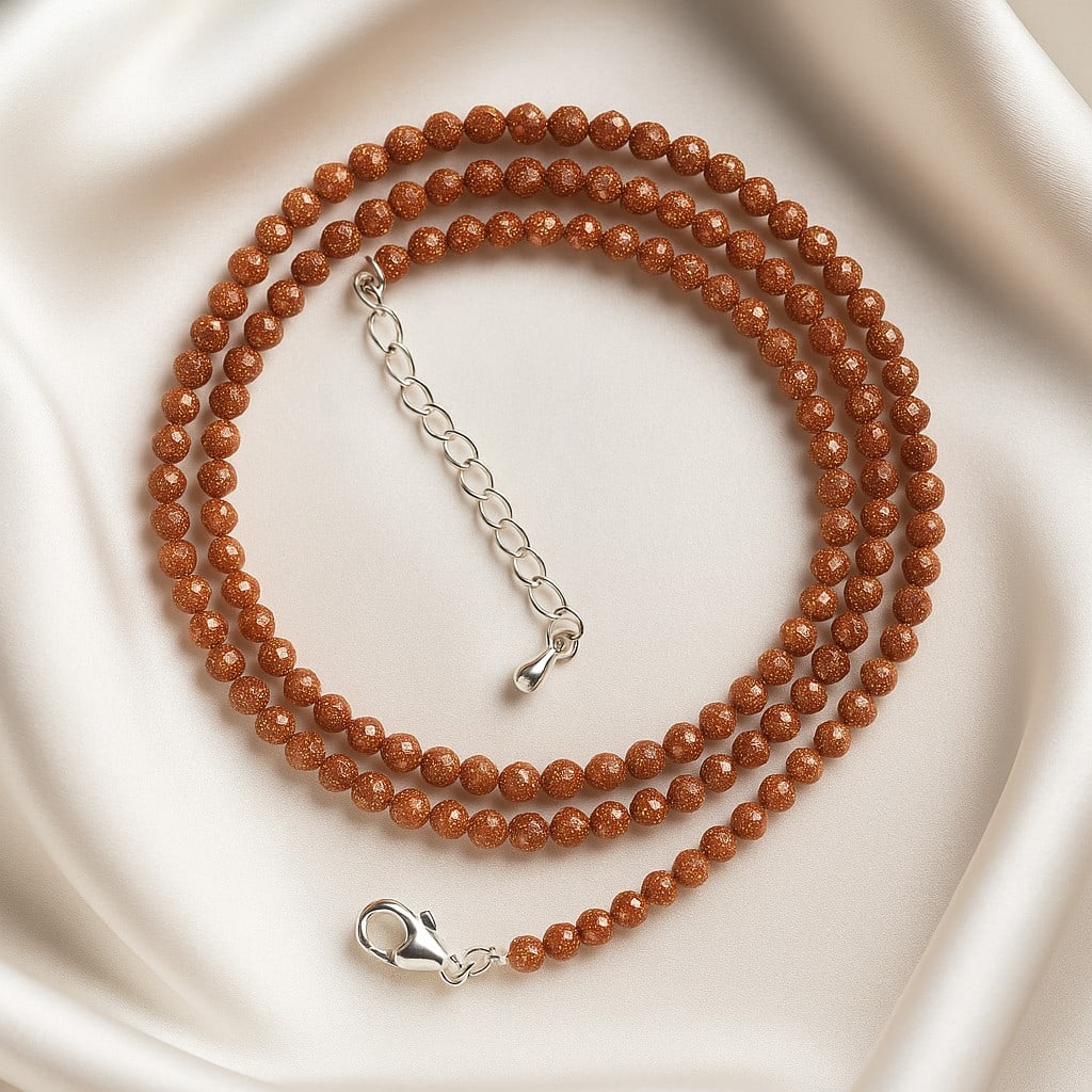 Natural Golden Sandstone Micro Faceted Beads Necklace (1 of 8)