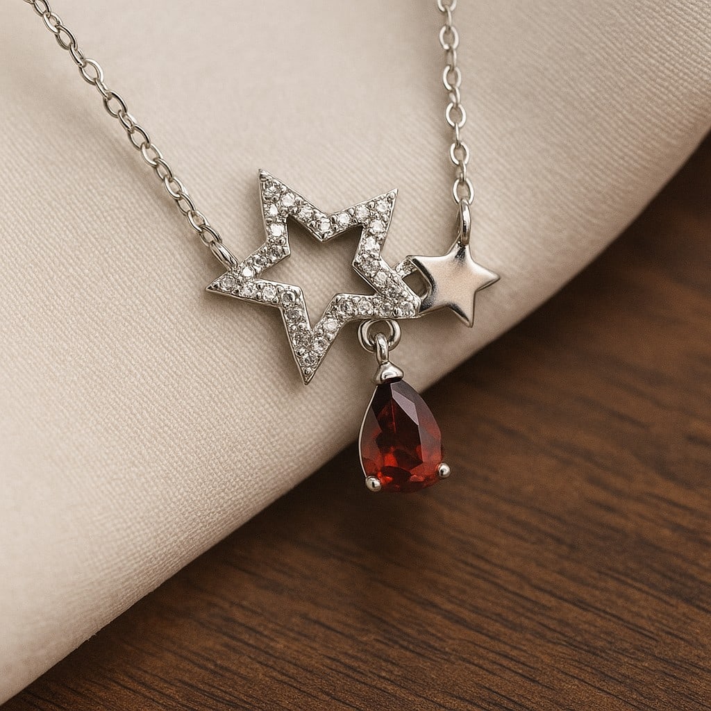 Natural Garnet Gemstone 92.5 Sterling Silver Adjustable Necklace: Natural Garnet Gemstone 92.5 Sterling Silver Adjustable Necklace Jewelry Type : Necklace Gemstone : Garnet Gemstone Shape : Pear Gemstone Size : 6x4 MM Metal : Sterling Silver Metal Purity :