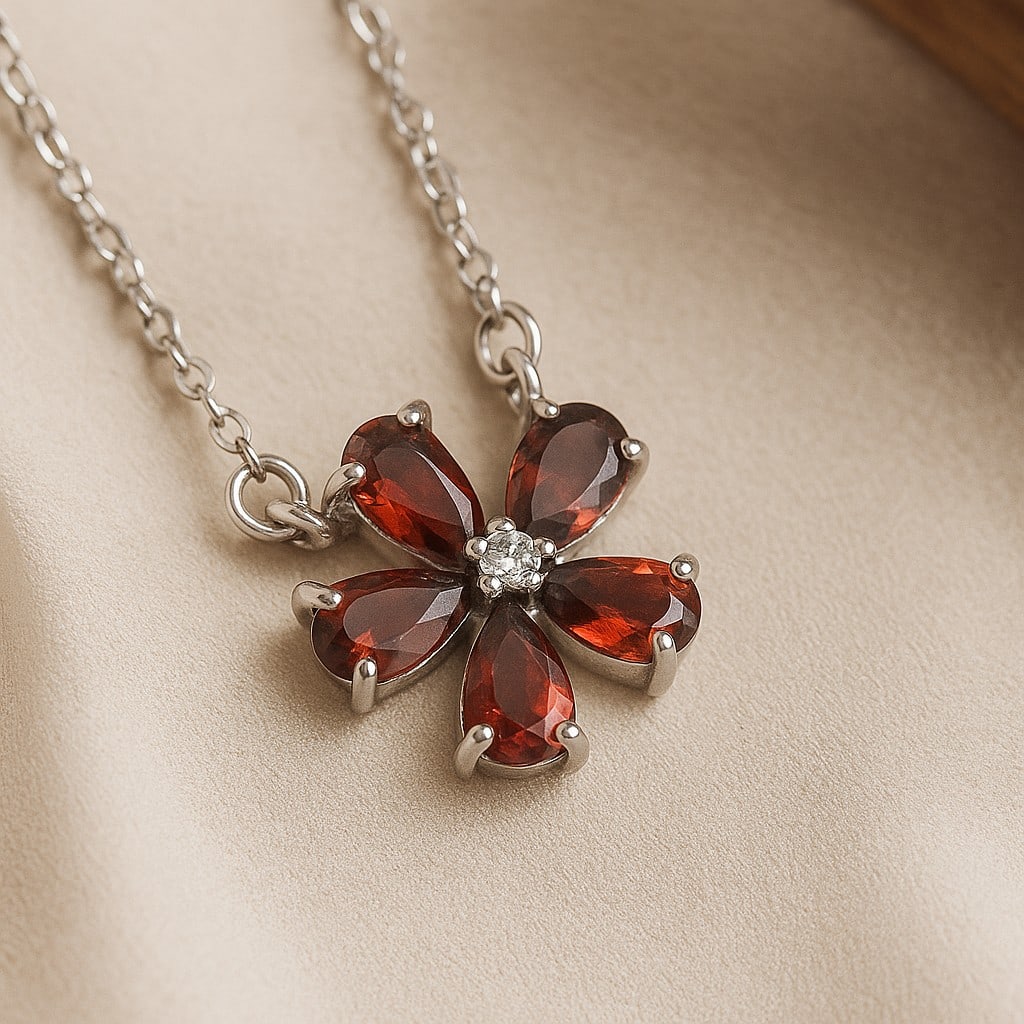 Natural Garnet Gemstone 92.5 Sterling Silver Adjustable Necklace: Natural Garnet Gemstone 92.5 Sterling Silver Adjustable Necklace Jewelry Type : Necklace Gemstone : Garnet Gemstone Shape : Pear Gemstone Size : 5x3 MM Metal : Sterling Silver Metal Purity :