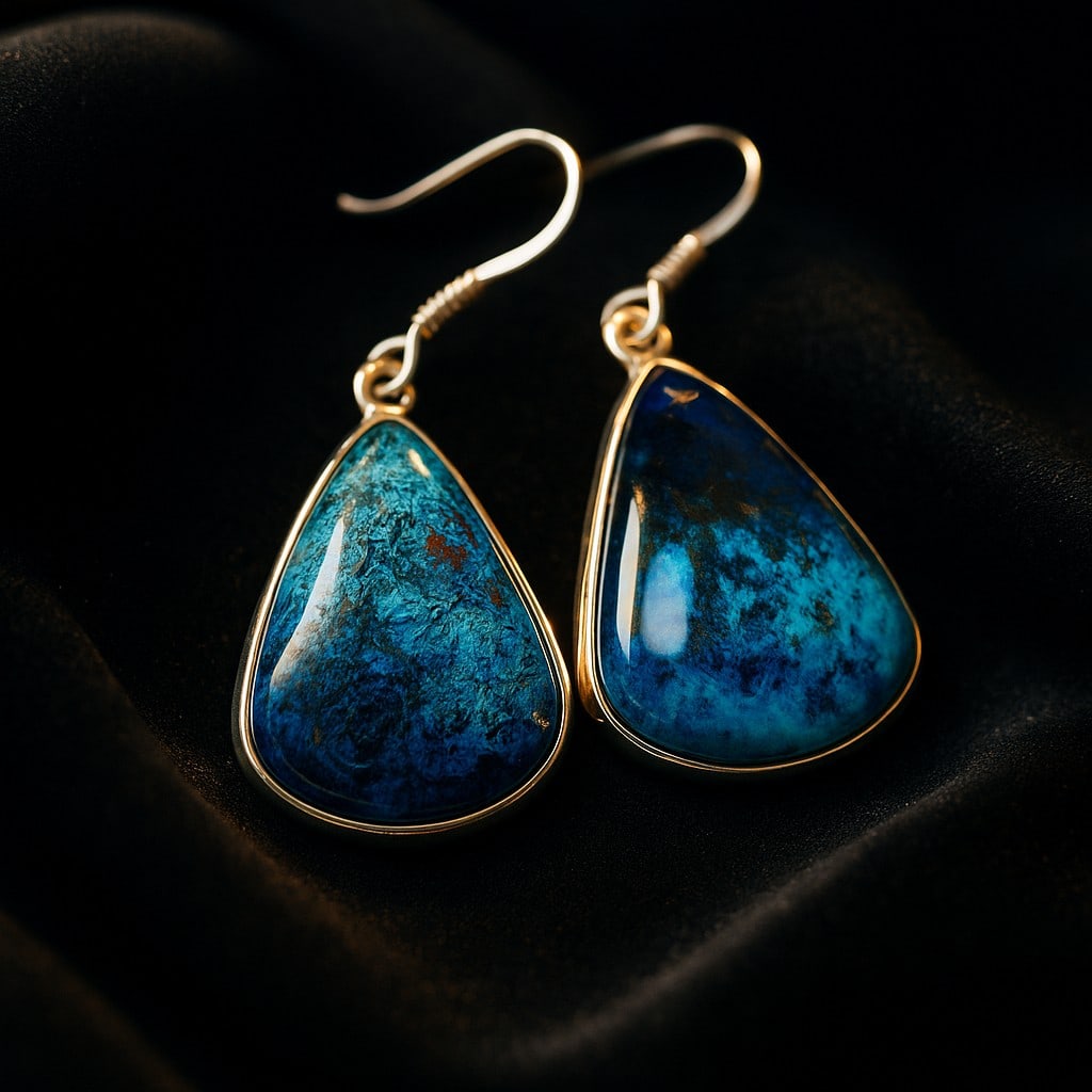 AZURITE 92.5 STERLING SILVER EARRING (1 of 3)