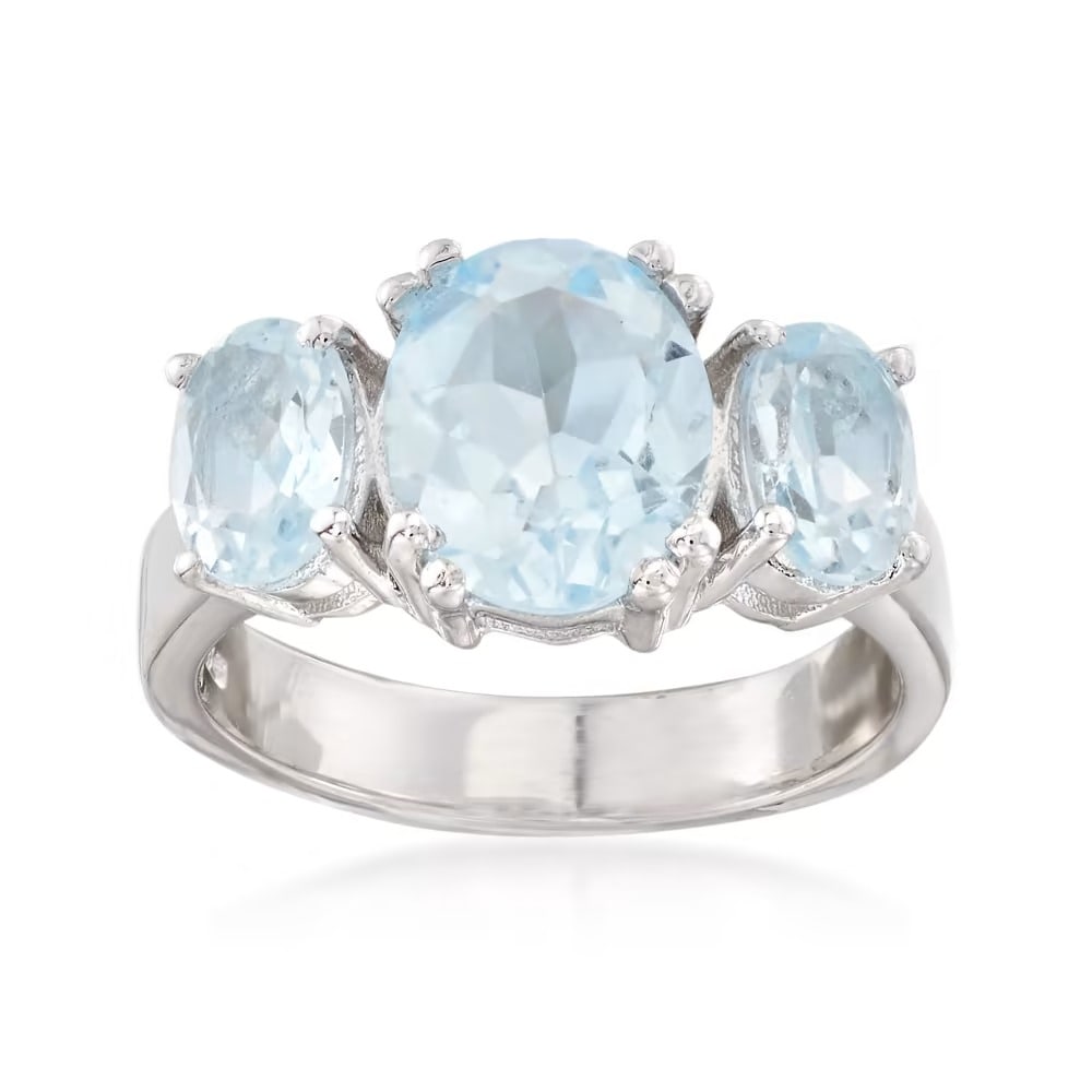 Natural Blue Topaz Gemstone 925 Sterling Silver Ring: Natural Blue Topaz Gemstone 925 Sterling Silver Ring Jewelry Type : Ring Main Stone : Blue Topaz Main Stone Shape and Size : Oval 9x7 MM (1 Piece) , Oval 7x5 MM (2 Pieces) Main Stone Color : Blue Meta