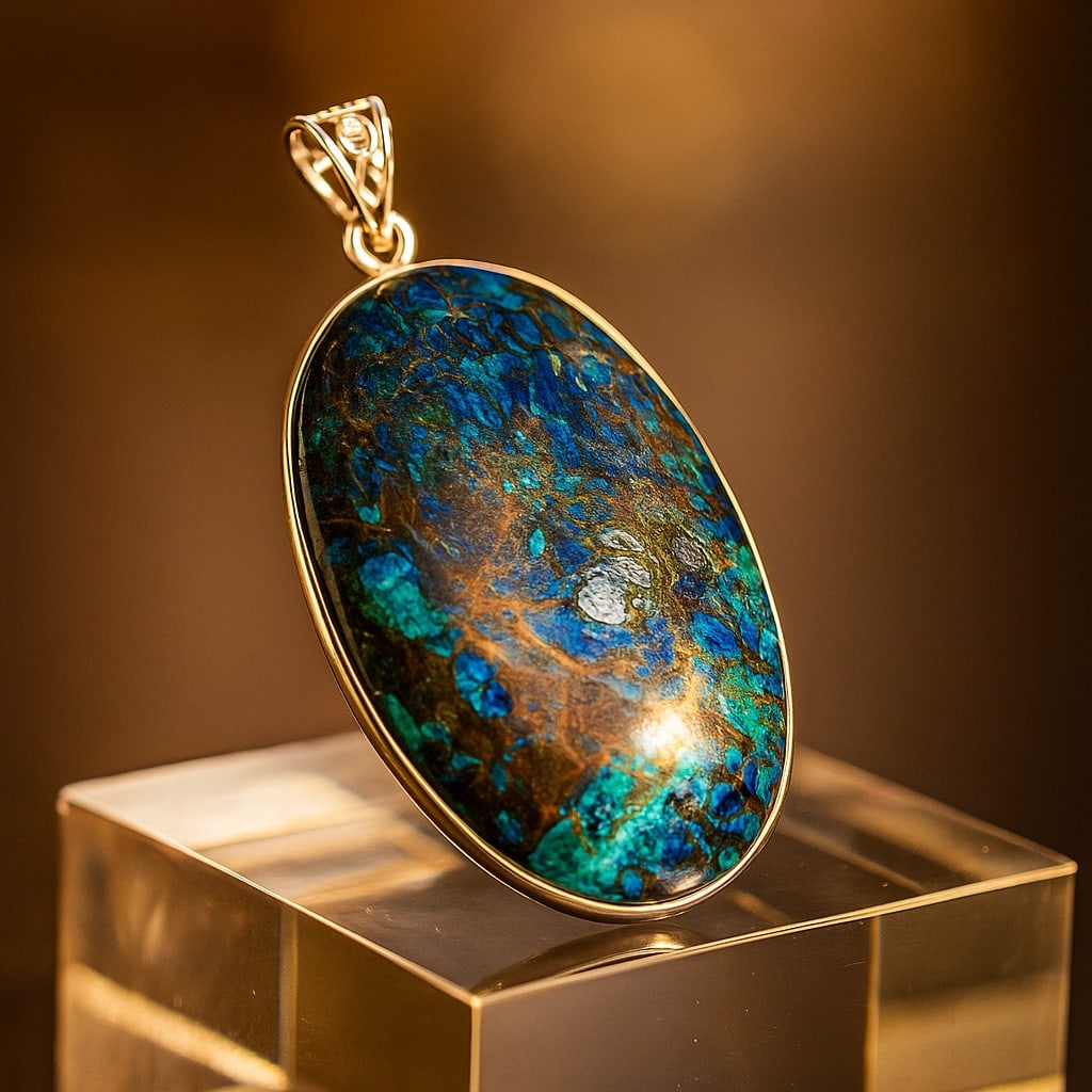 AZURITE 925 STERLING SILVER PENDANT (1 of 3)