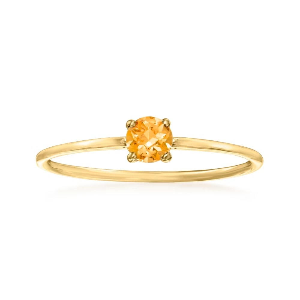 Natural Citrine Gemstone 14k Yellow Gold Ring: Natural Citrine Gemstone 14k Yellow Gold Ring Jewelry Type : Ring Main Stone : Citrine Main Stone Shape and Size : Round 4 MM (1 Piece) Main Stone Color : Yellow Metal : Yellow Gold Metal Pu