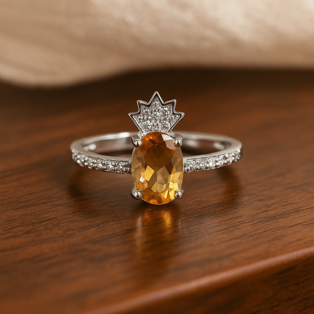 Natural Citrine Gemstone 92.5 Sterling Silver Adjustable Ring: Natural Citrine Gemstone 92.5 Sterling Silver Adjustable Ring Jewelry Type : Ring Gemstone : Citrine Gemstone Shape : Oval Gemstone Size : 7x5 MM Metal : Sterling Silver Metal Purity : 9