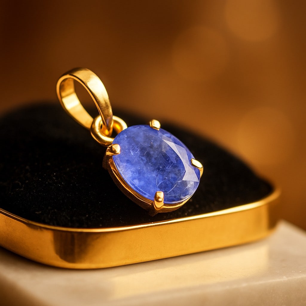 NATURAL TANZANITE GEMSTONE 14KT YELLOW GOLD HANDMADE PENDANT JEWELRY: NATURAL TANZANITE GEMSTONE 14KT YELLOW GOLD HANDMADE PENDANT JEWELRY GEMSTONE : TANZANITE STONE SHAPE : OVAL STONE SIZE : 7X5 MM STONE WEIGHT : 0.95 CTS METAL : YELLOW GOLD METAL PURITY : 14 KT<