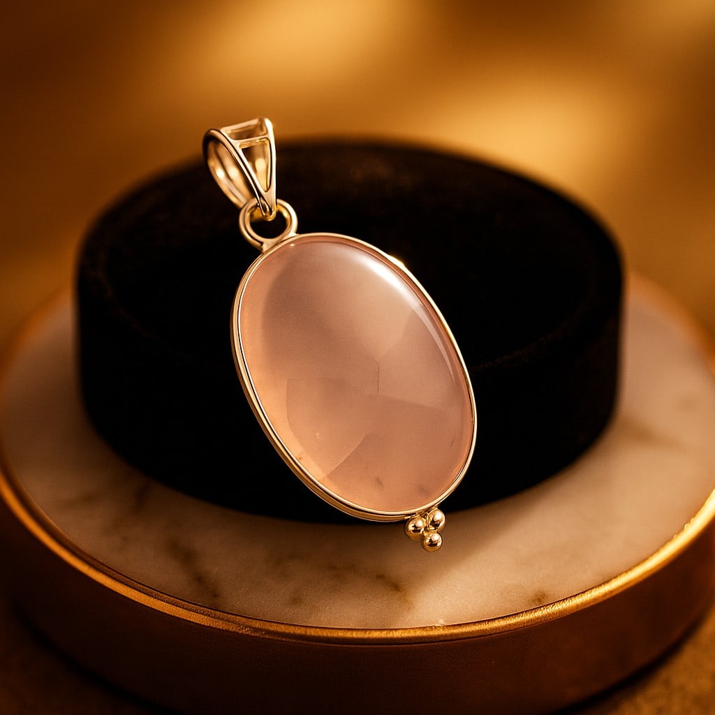 ROSE QUARTZ 92.5 STERLING SILVER PENDANT (1 of 2)