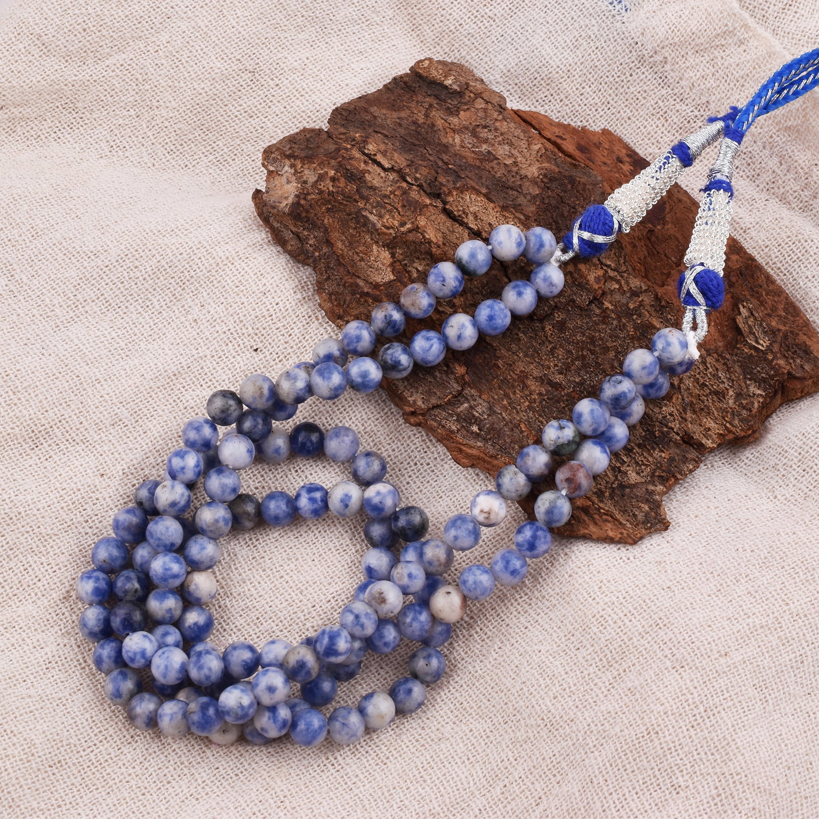 Natural Sodalite Necklace 6 MM Round Smooth 2 String Beads Gemstone (1 of 5)