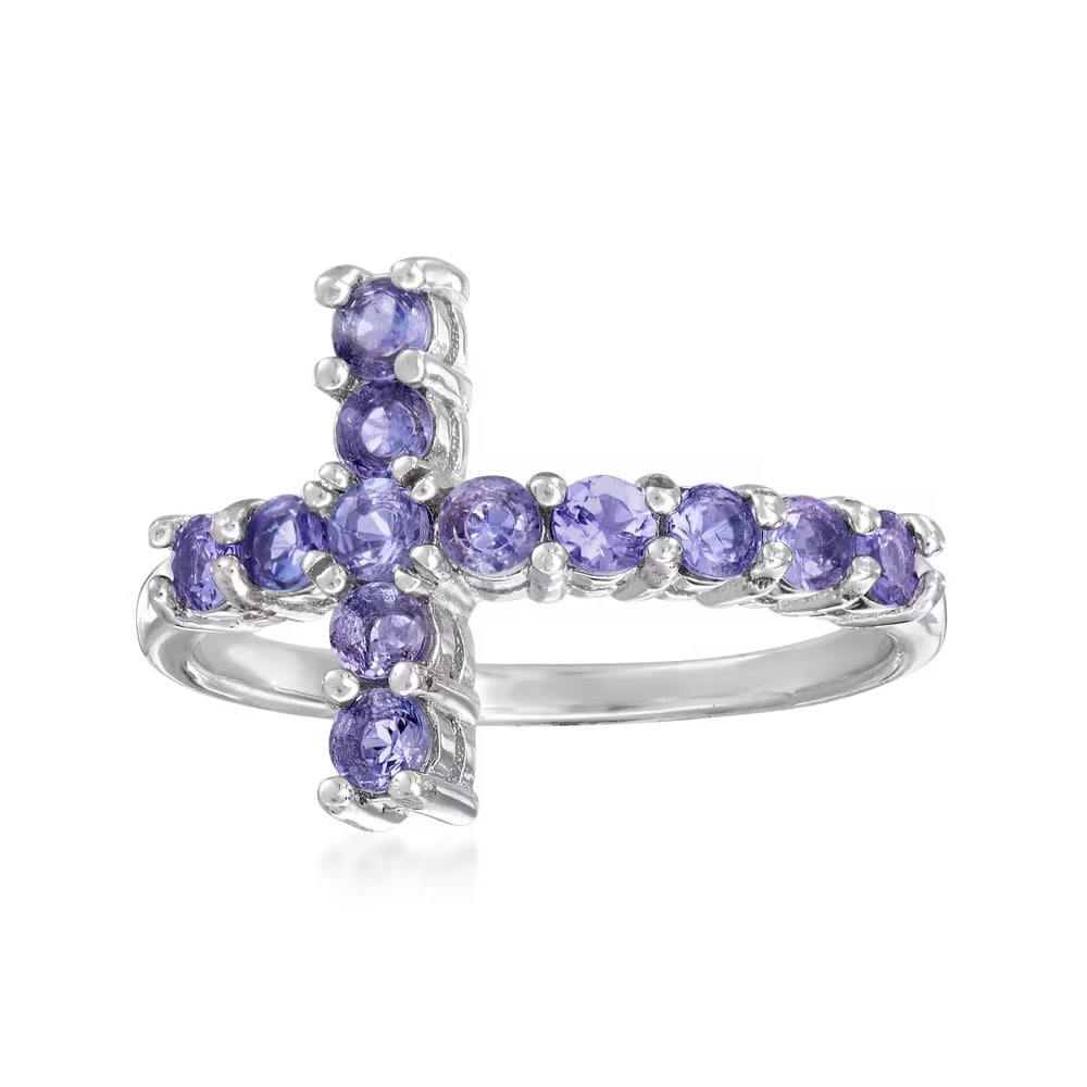 Natural Tanzanite Gemstone 925 Sterling Silver Ring (1 of 3)