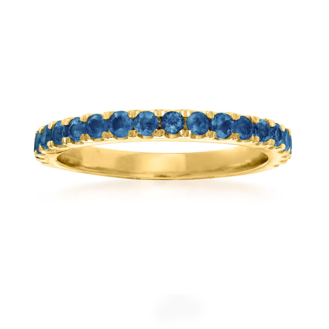 Blue Sapphire Gemstone 18k Gold Over Sterling Silver Ring: Blue Sapphire Gemstone 18k Gold Over Sterling Silver Ring Jewelry Type : Ring Main Stone : Blue Sapphire Main Stone Shape and Size : Round 2 MM Main Stone Color : Blue Metal : Sterling Silver (18k