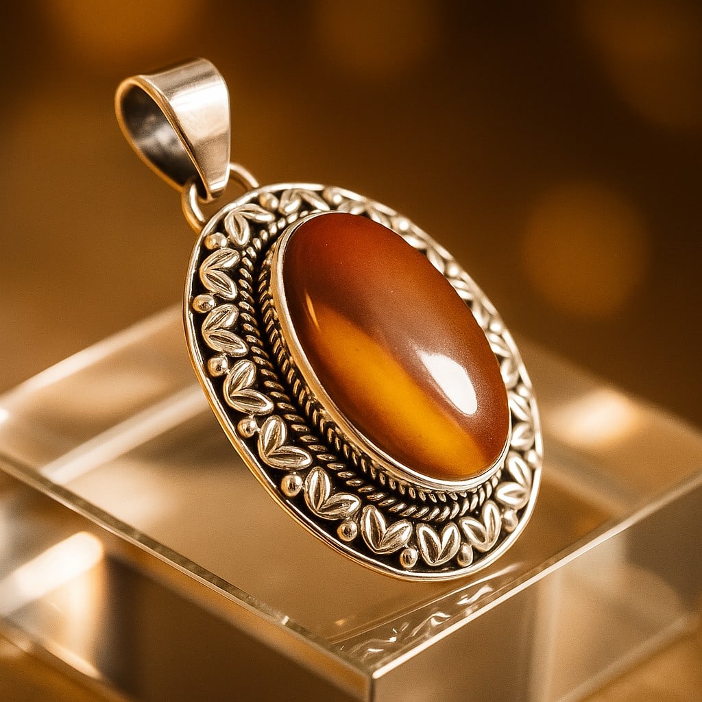 MOOKAITE GEMSTONE 925 STERLING SILVER PENDANT (1 of 4)