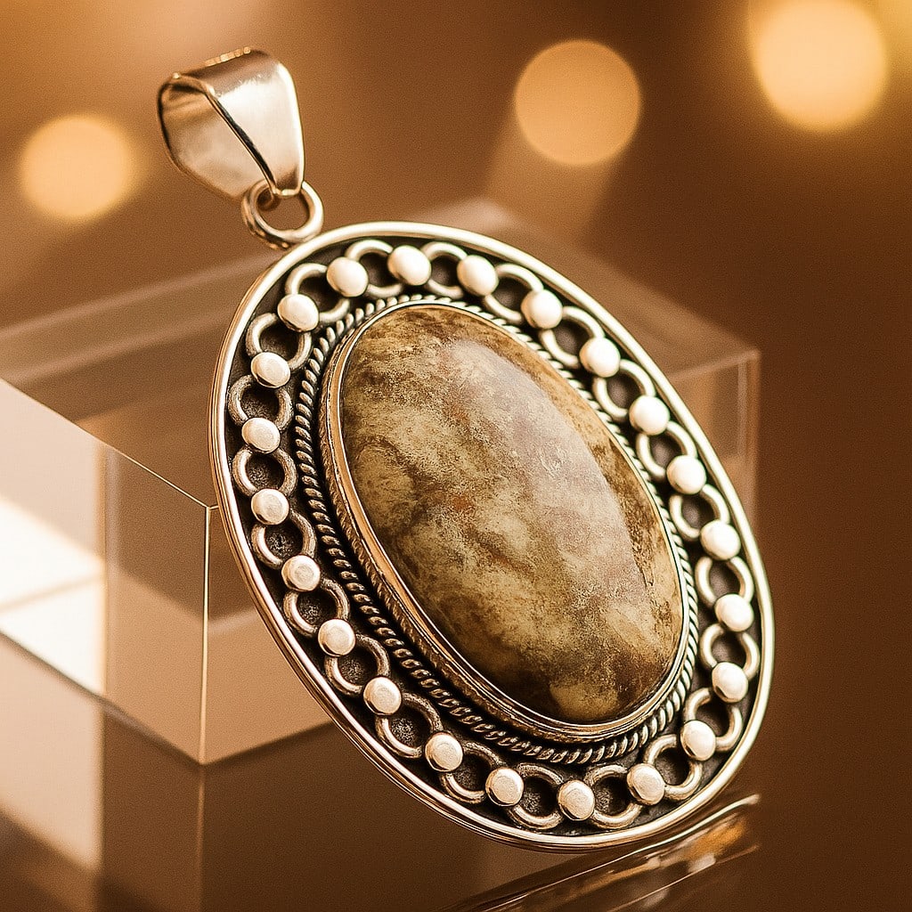 NATURAL GEMSTONE 925 STERLING SILVER PENDANT (1 of 4)
