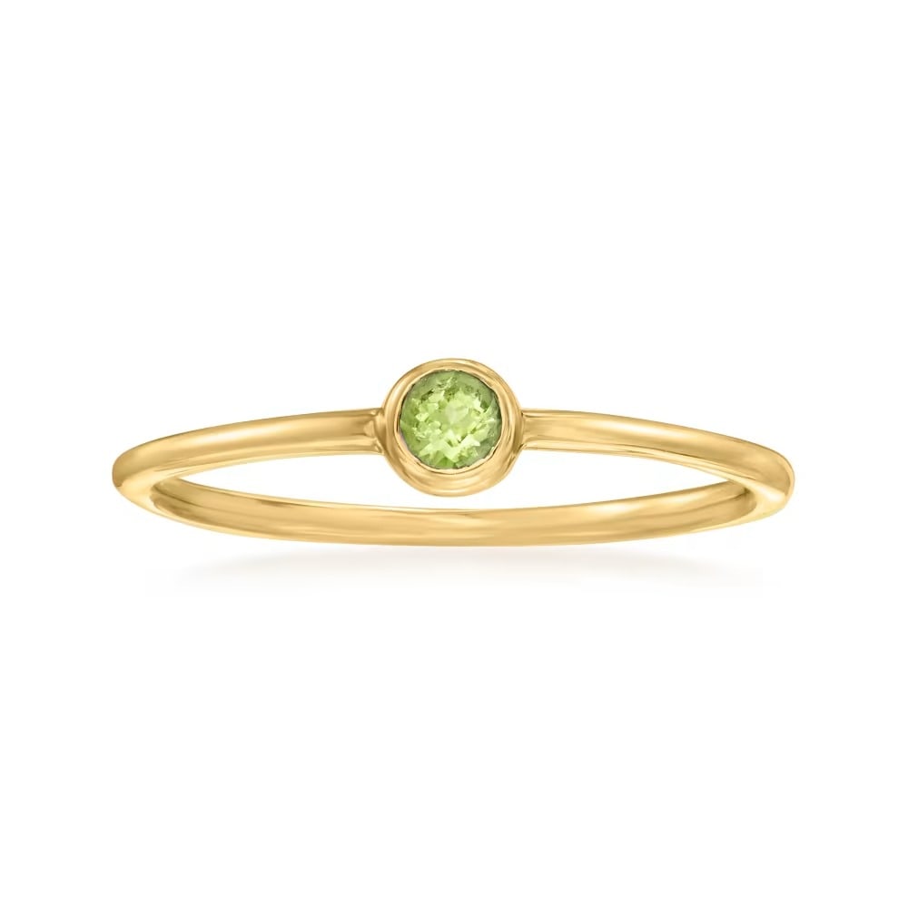 Natural Peridot Gemstone 14k Yellow Gold Ring: Natural Peridot Gemstone 14k Yellow Gold Ring Jewelry Type : Ring Main Stone : Peridot Main Stone Shape and Size : Round 3 MM (1 Piece) Main Stone Color : Green Metal : Yellow Gold Metal Pur