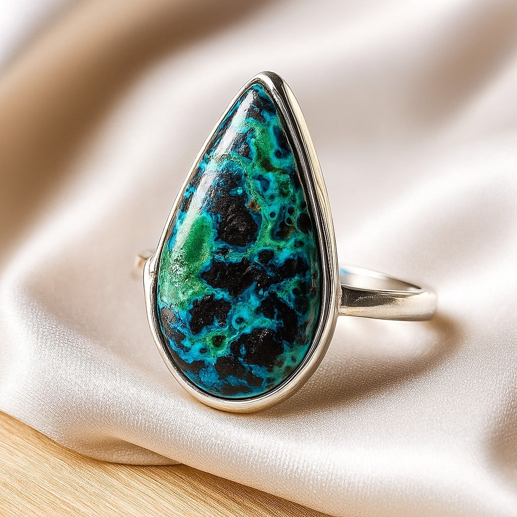 AZURITE 925 STERLING SILVER RING (1 of 4)