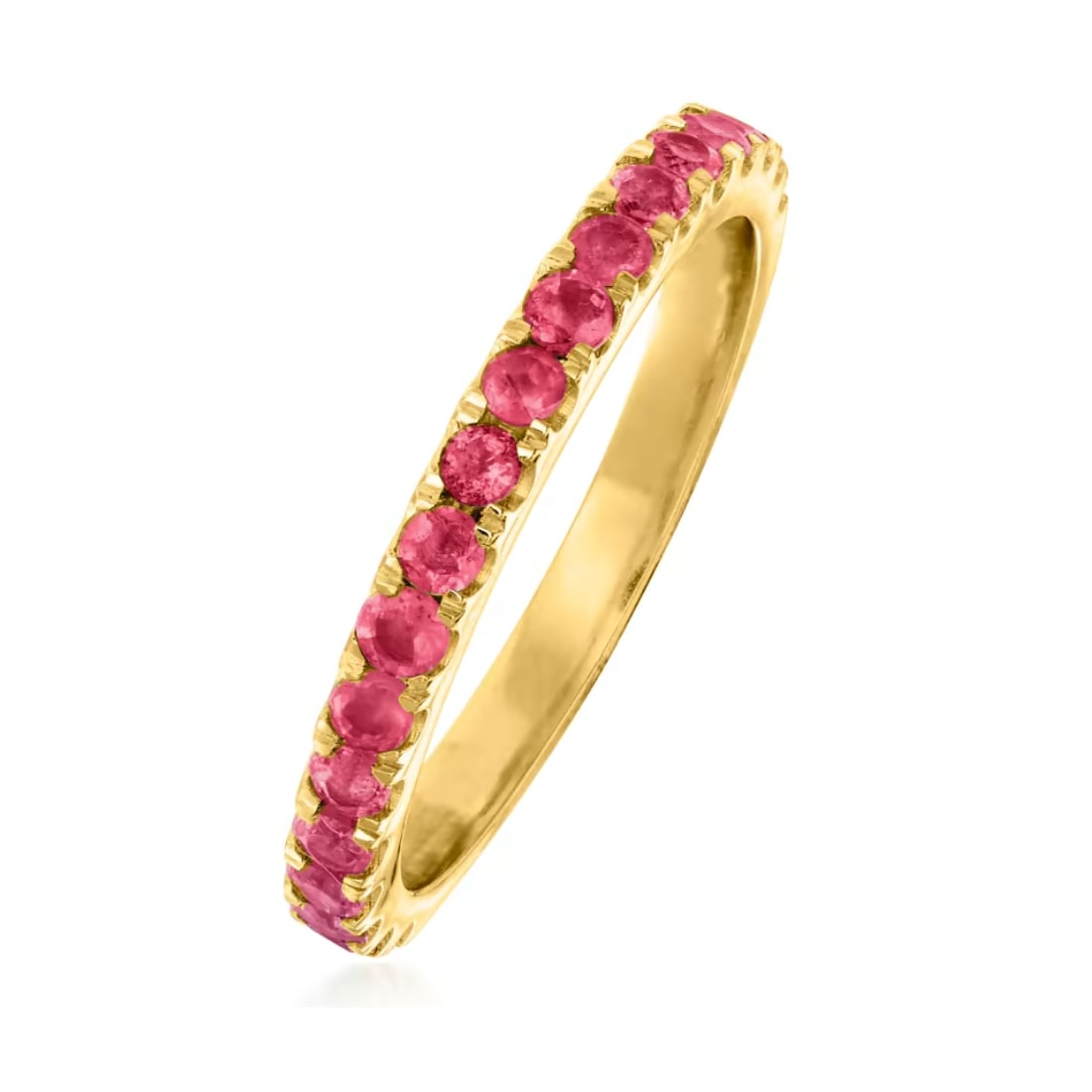 Ruby Gemstone 18k Gold Over Sterling Silver Ring - 3