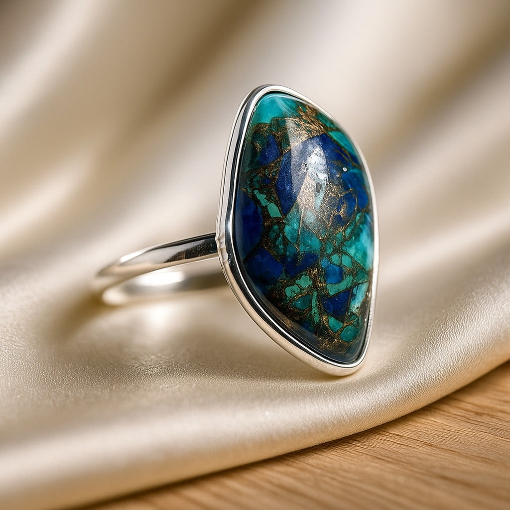 COPPER SHATTUCKITE 925 STERLING SILVER RING (1 of 3)