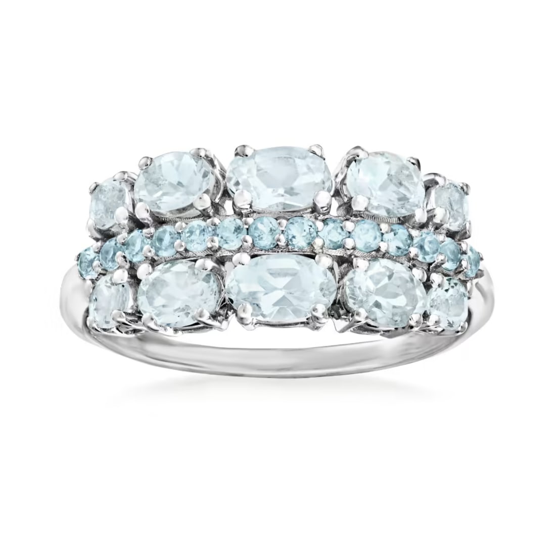 Natural Blue Topaz Gemstone 925 Sterling Silver Ring: Natural Blue Topaz Gemstone 925 Sterling Silver Ring Jewelry Type : Ring Main Stone : Blue Topaz Main Stone Shape and Size : Oval 5x3 MM (2 Pieces) , Oval 4x3 MM (4 Pieces) , Round 3 MM (4 Pieces) , R