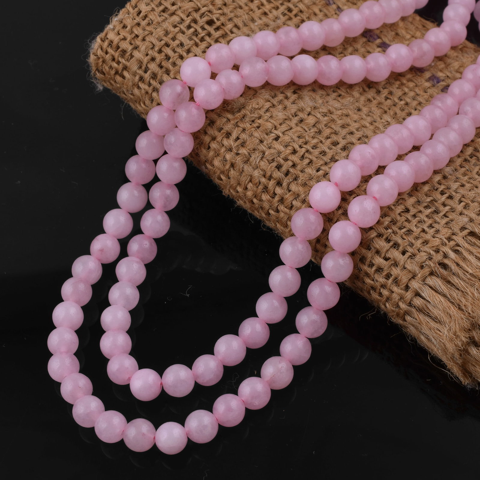 Natural Rose Quartz Necklace 6 MM Round Smooth 2 String Beads Gemstone: Natural Rose Quartz Gemstone 6 MM Round 2 Strings Smooth Beads Adjustable Necklace Product Type : Necklace Main Stone : Rose Quartz Main Stone Shape : Round Main Stone Size : 6 MM Beads Type : Smoo