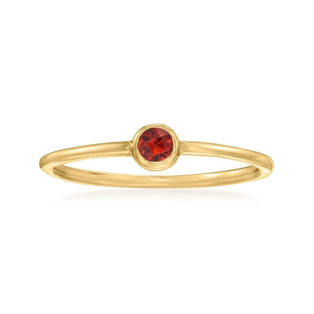 Natural Garnet Gemstone 14k Yellow Gold Ring (1 of 3)