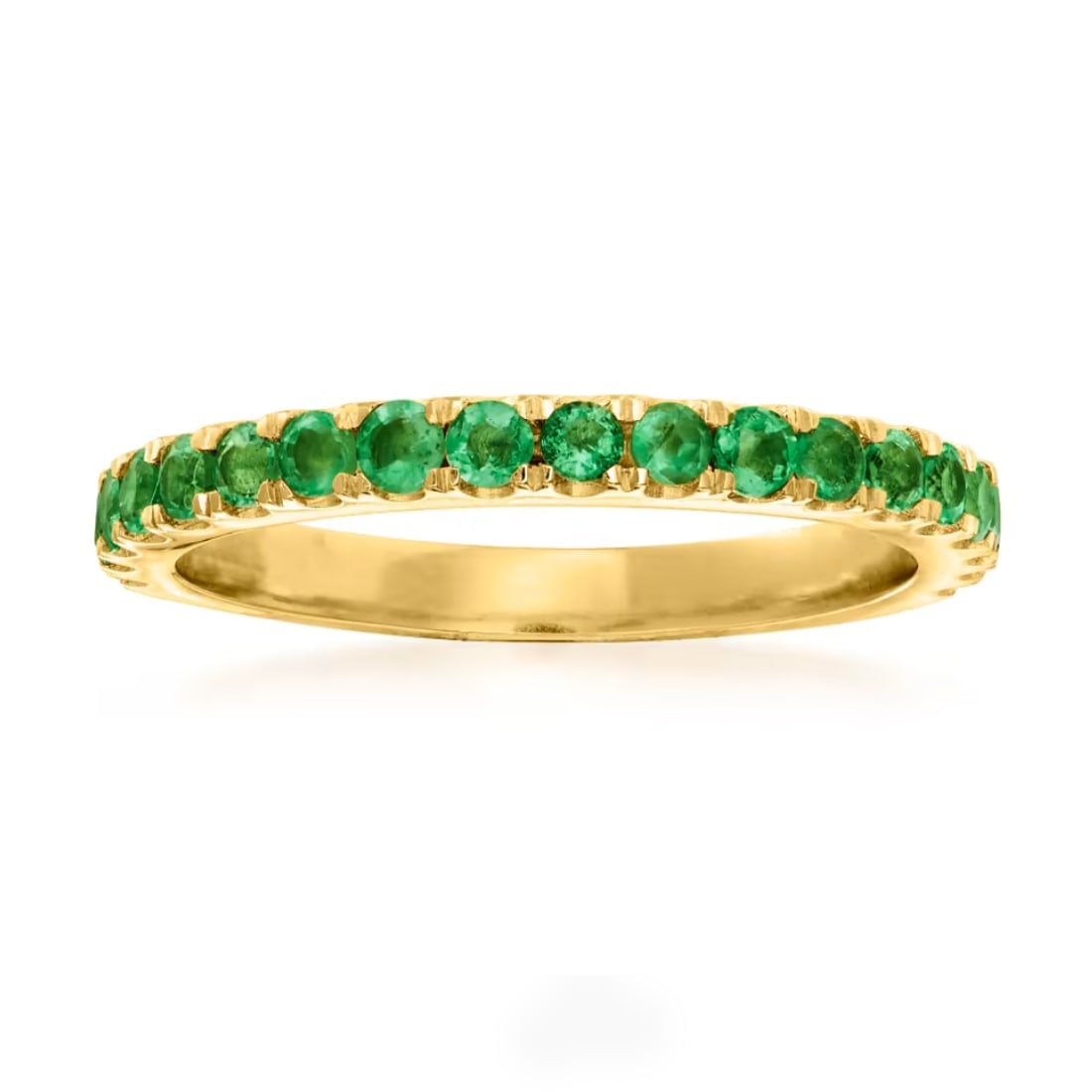 Emerald Gemstone 18k Gold Over Sterling Silver Ring (1 of 3)