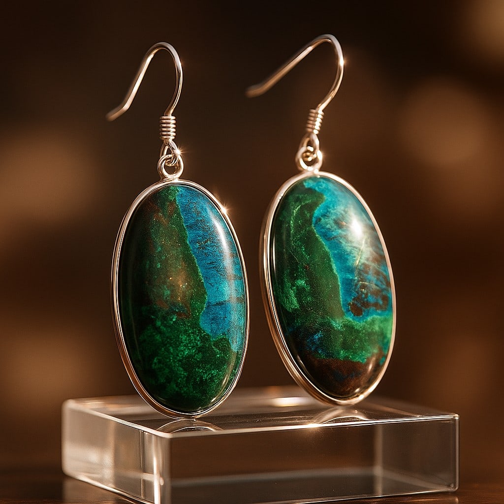 CHRYSOCOLLA 92.5 STERLING SILVER EARRING (1 of 4)
