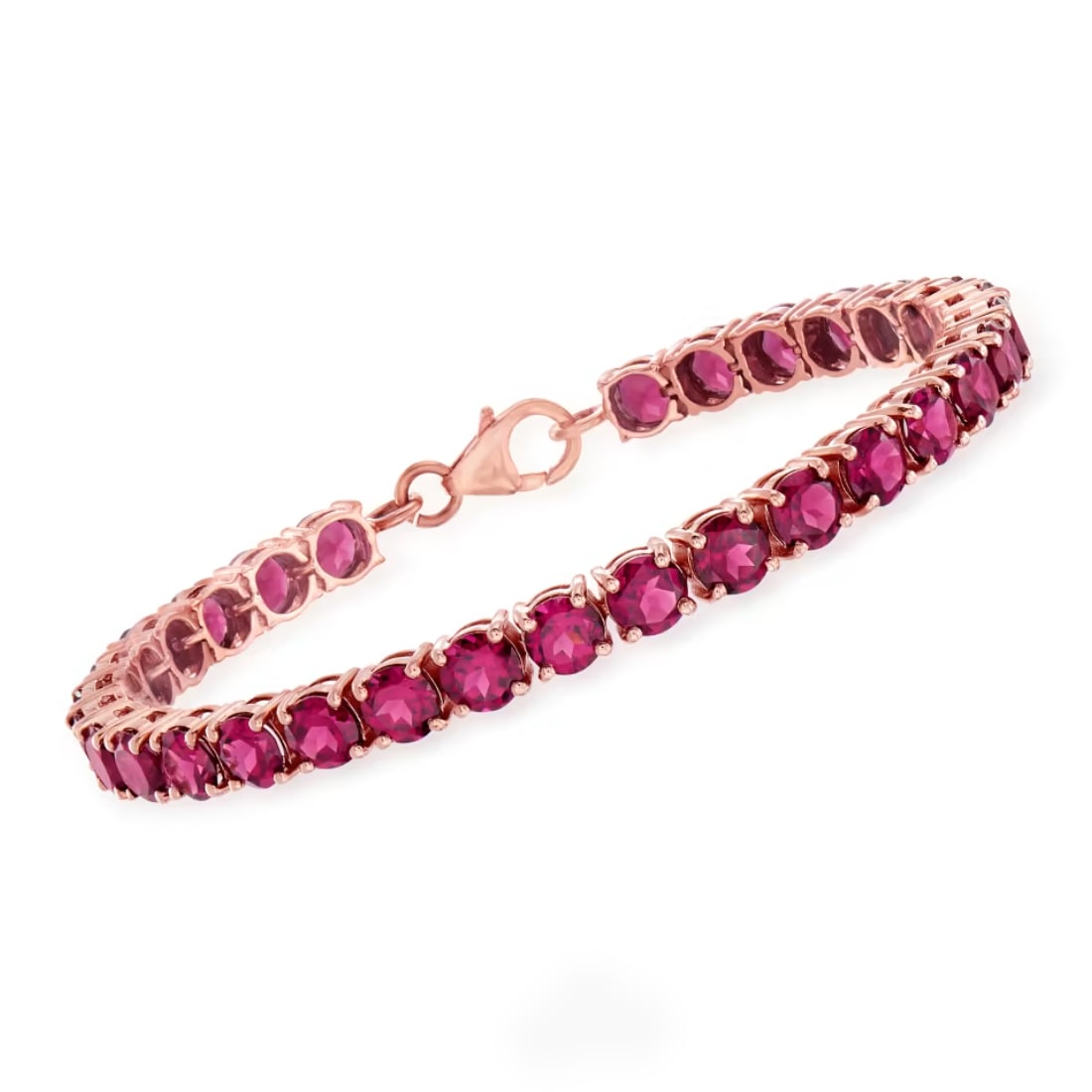 Rhodolite Garnet 18k Rose Gold Over Sterling Silver Tennis Bracelet (1 of 2)