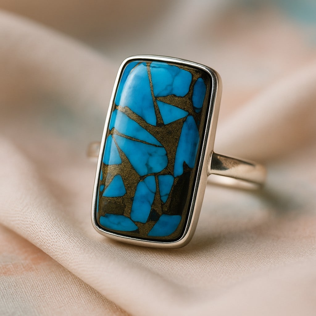 COPPER TURQUOISE 925 STERLING SILVER RING (1 of 3)