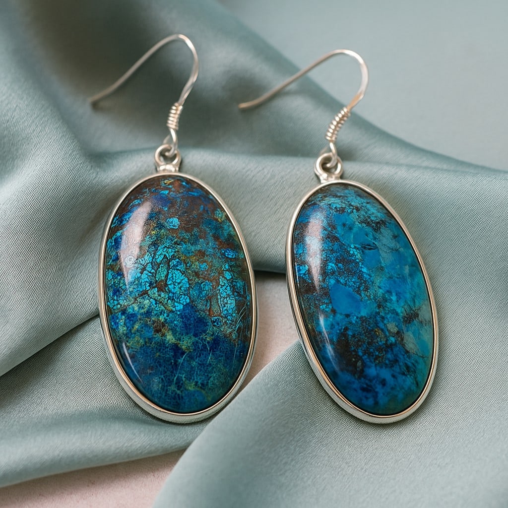 AZURITE 92.5 STERLING SILVER EARRING (1 of 4)