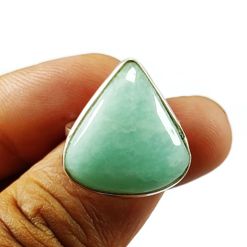 AMAZONITE 925 STERLING SILVER RING - 2