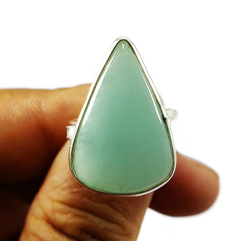 AMAZONITE 925 STERLING SILVER RING - 2