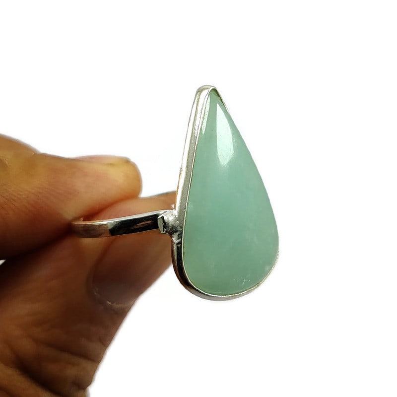 AMAZONITE 925 STERLING SILVER RING - 3