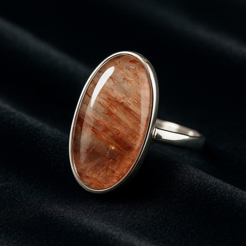 STRAWBERRY QUARTZ 925 STERLING SILVER RING (1 of 3)