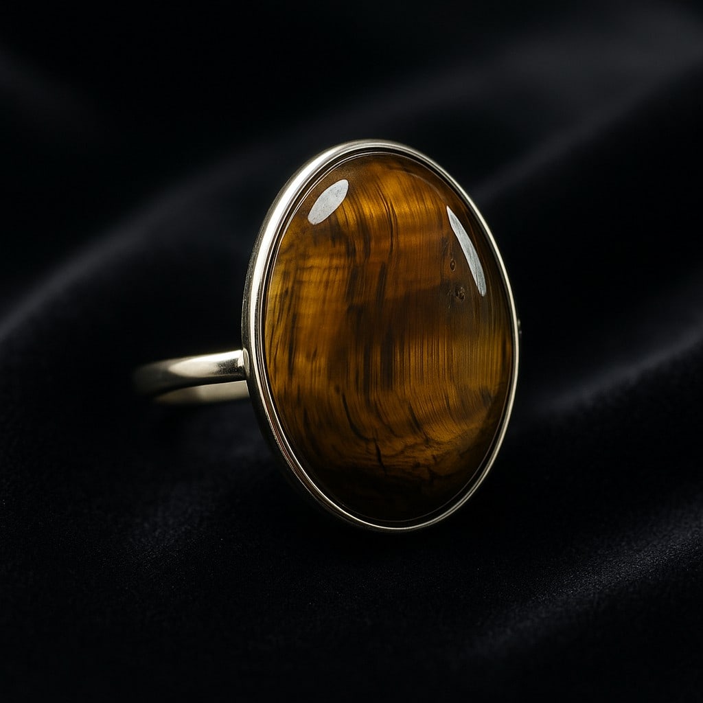 TIGER'S EYE 925 STERLING SILVER RING: TIGER'S EYE 925 STERLING SILVER RING Product Type : RING Main Stone : TIGER'S EYE Main Stone Shape : OVAL Main Stone Size : 26x18 MM Main Stone Color : BROWN Metal : STERLING SILVER Metal Purity : 925