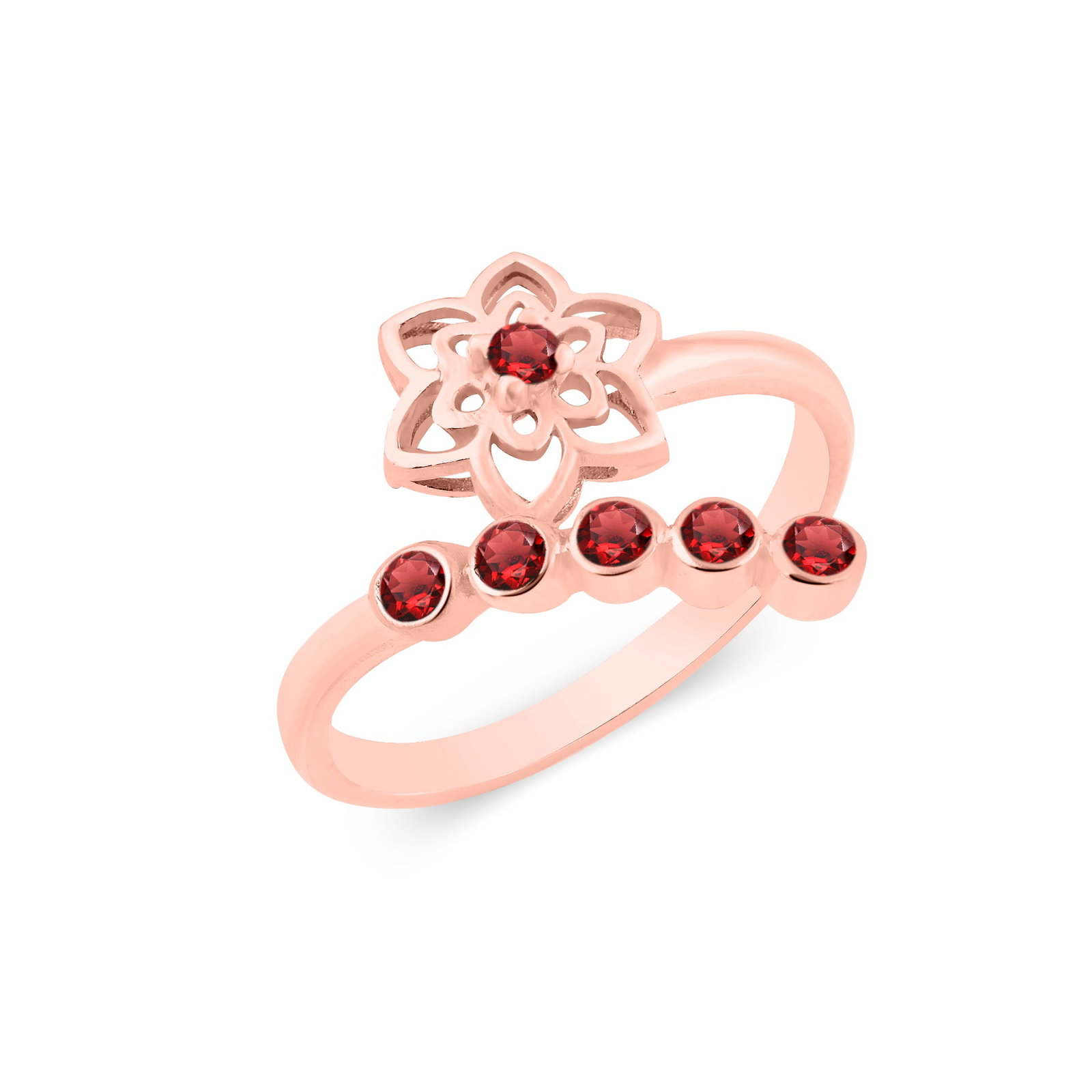Natural Garnet 14 KT White Gold Ring (1 of 2)