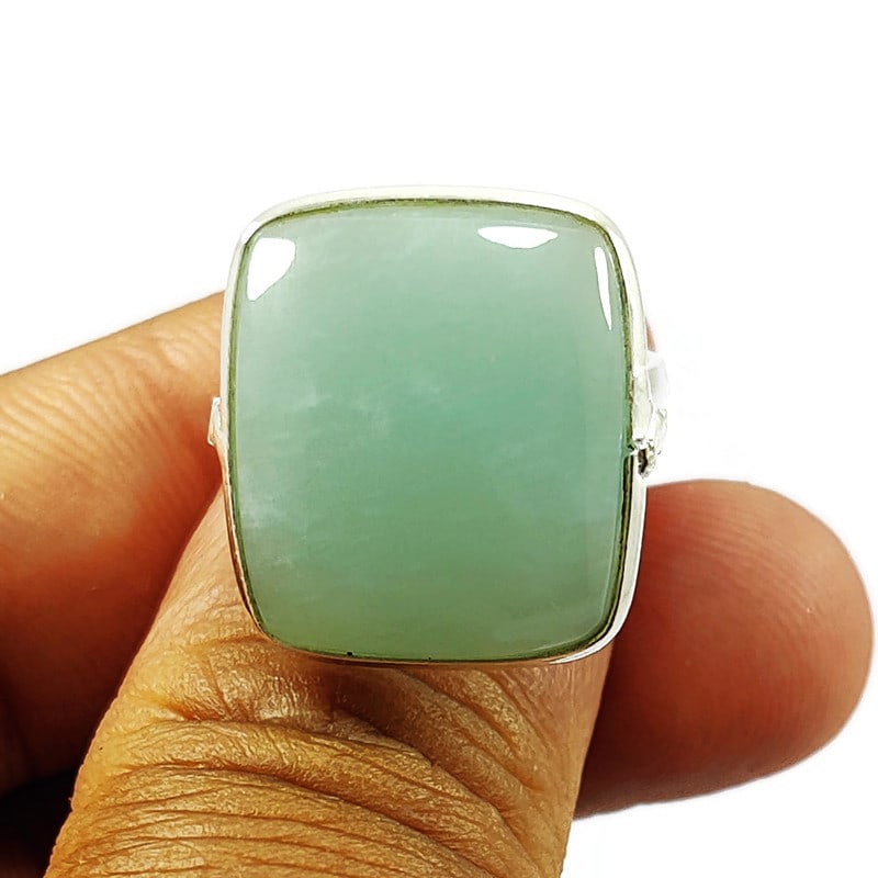 AMAZONITE 925 STERLING SILVER RING - 2