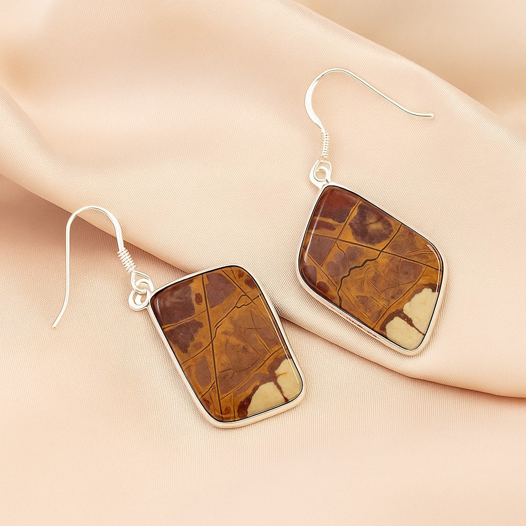NOREENA JASPER 92.5 STERLING SILVER EARRING: NOREENA JASPER 92.5 STERLING SILVER EARRING Product Type : EARRING Main Stone : NOREENA JASPER Main Stone Shape : FANCY Main Stone Size : 27X17 MM Main Stone Color : MULTICOLOR Metal : STERLING