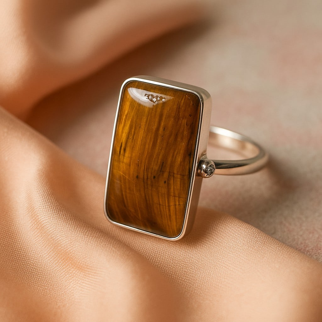 TIGER'S EYE 925 STERLING SILVER RING (1 of 4)