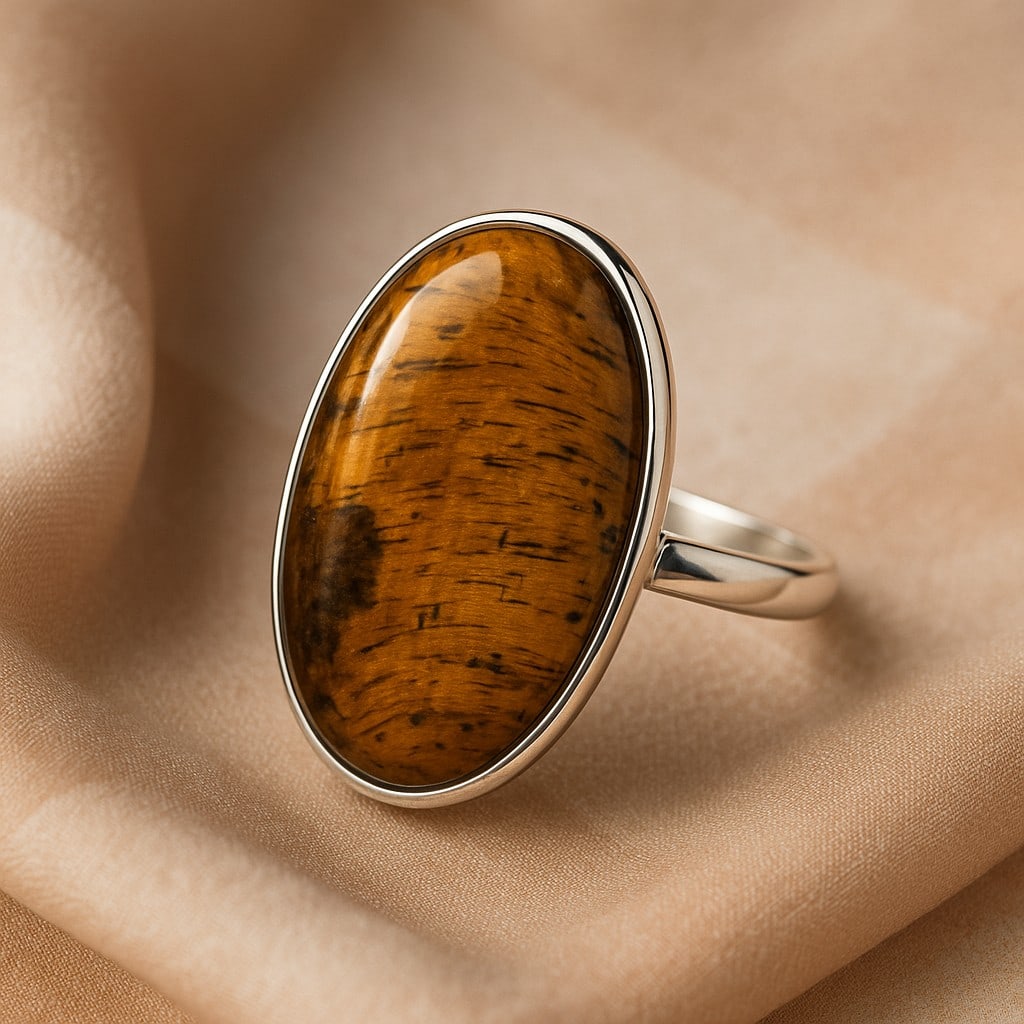 TIGER'S EYE 925 STERLING SILVER RING: TIGER'S EYE 925 STERLING SILVER RING Product Type : RING Main Stone : TIGER'S EYE Main Stone Shape : OVAL Main Stone Size : 22x16 MM Main Stone Color : BROWN Metal : STERLING SILVER Metal Purity : 925