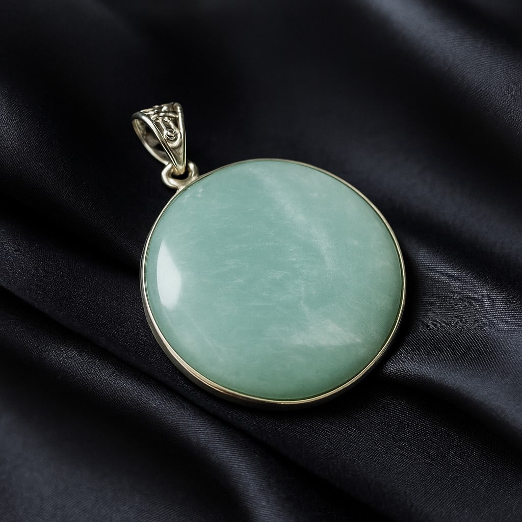 AMAZONITE 925 STERLING SILVER PENDANT: AMAZONITE 925 STERLING SILVER PENDANT Product Type : PENDANT Main Stone : AMAZONITE Main Stone Color : AQUA Metal : STERLING SILVER Metal Purity : 925 Pendant Size : 1.8" Inches Pendant Weight : 13.3 