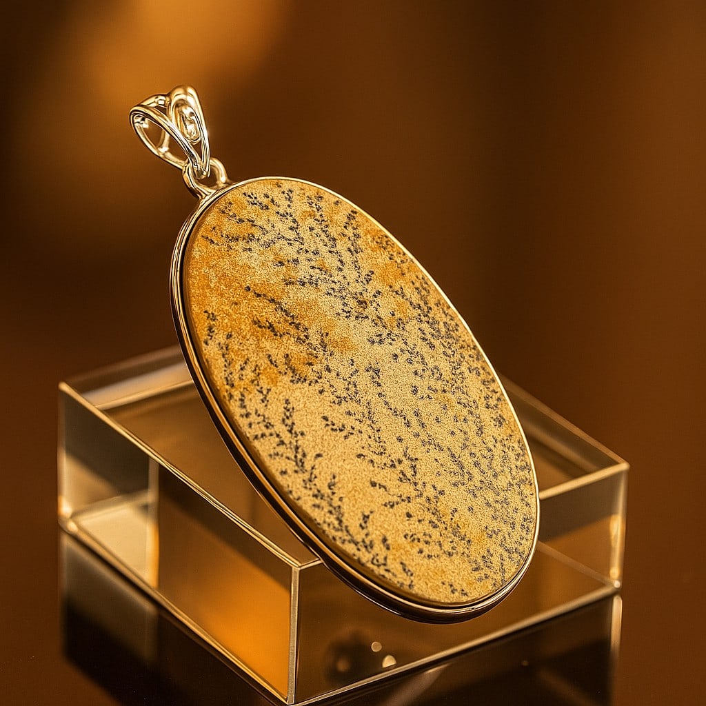 PSILOMELANE DENDRITE 925 STERLING SILVER PENDANT (1 of 3)