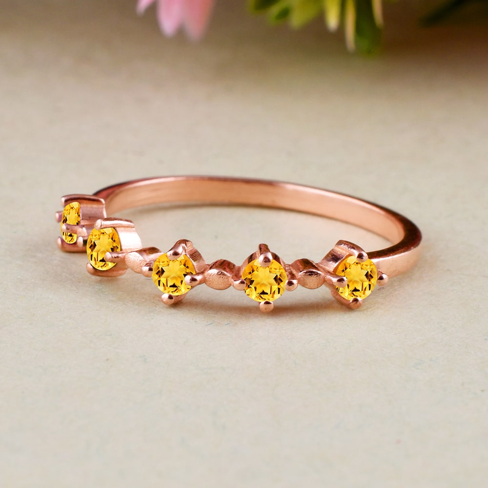 Natural Citrine 14 KT Rose Gold Ring (1 of 4)
