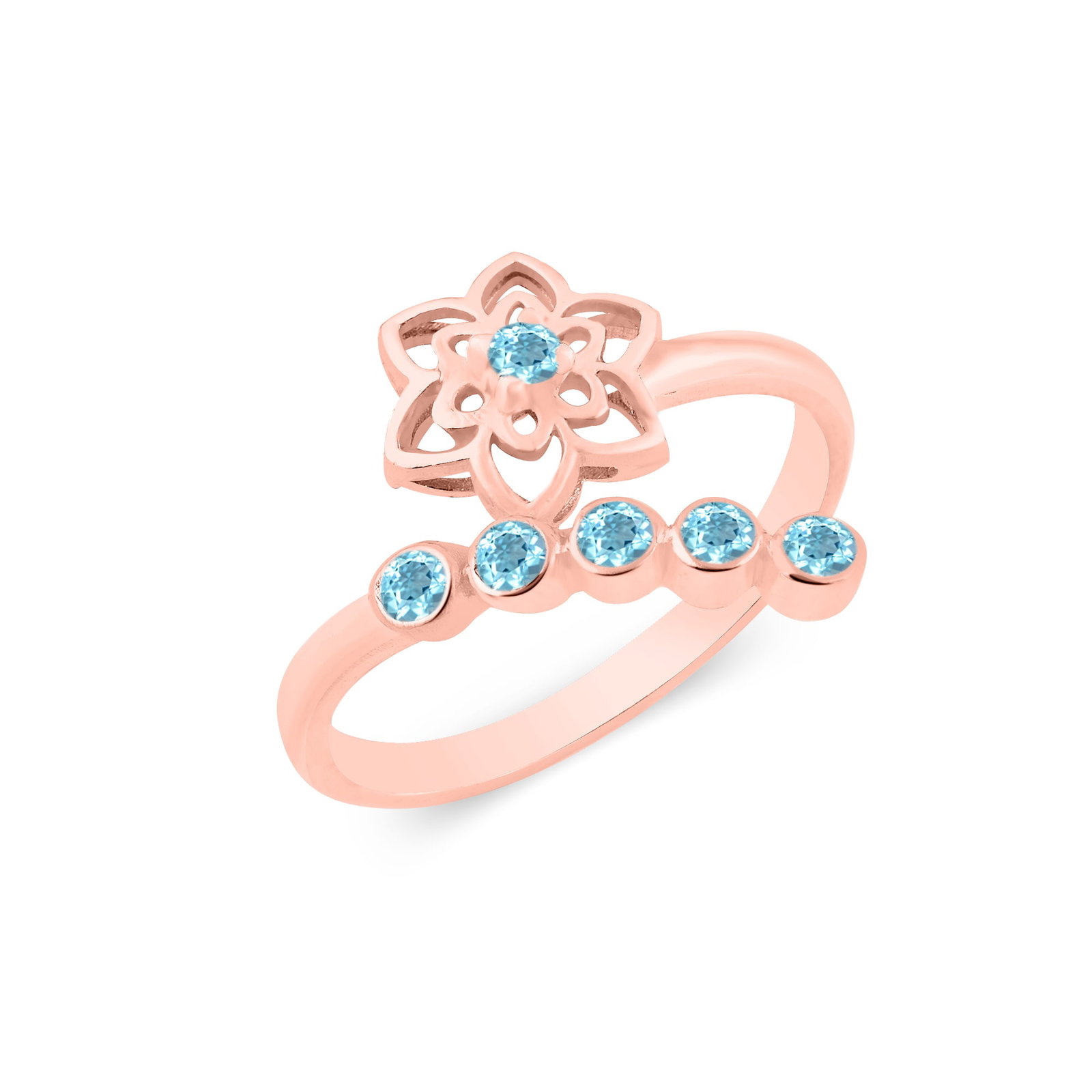 Natural Blue Topaz 14 KT White Gold Ring (1 of 2)